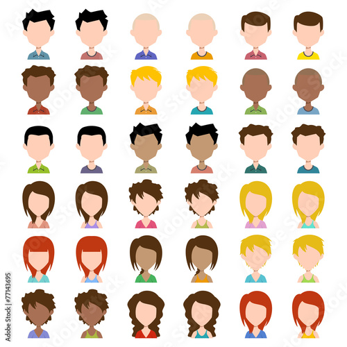 Different avatar man and woman, set collection