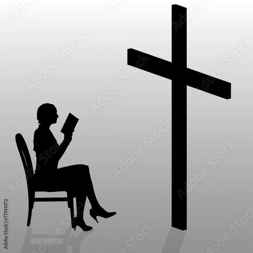 Vector silhouette of a woman.