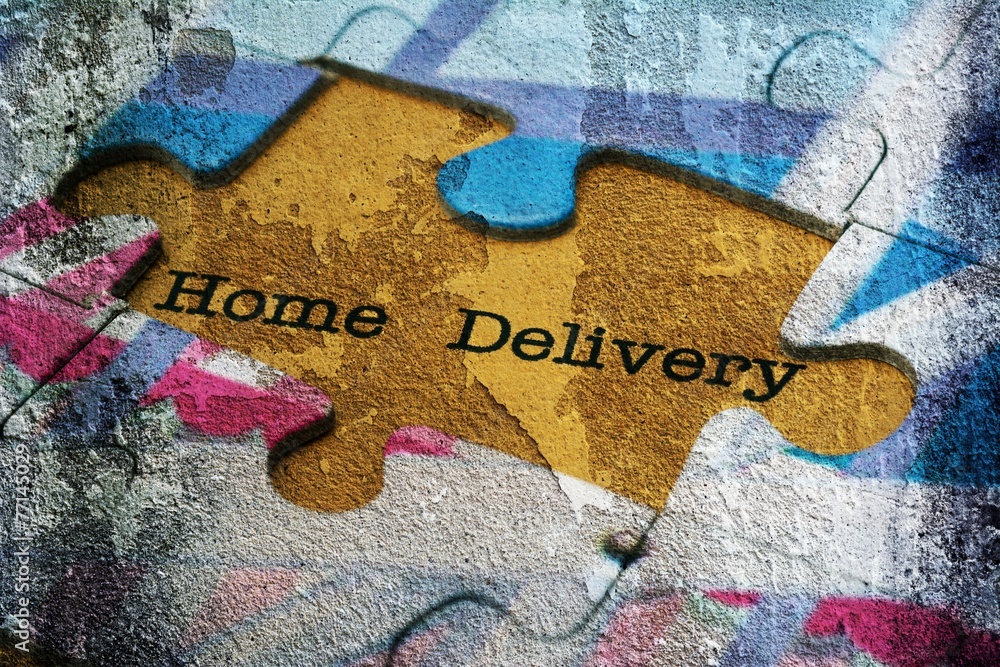 Naklejka premium Home delivery puzzle concept