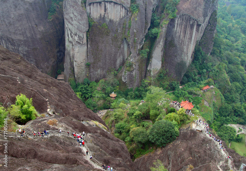 Scenic view from top of Wuyi Mountains peak, Fujian, China photo