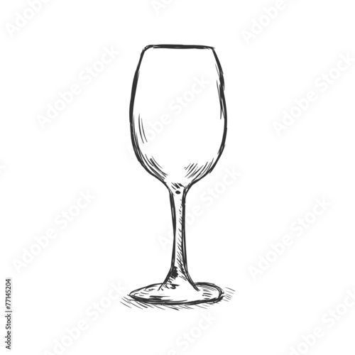 Vector Single Sketch  Wine Goblet
