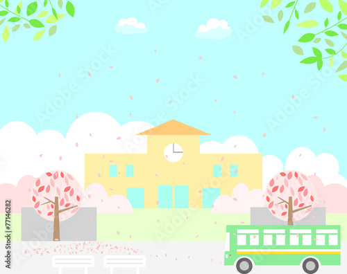 学校 桜