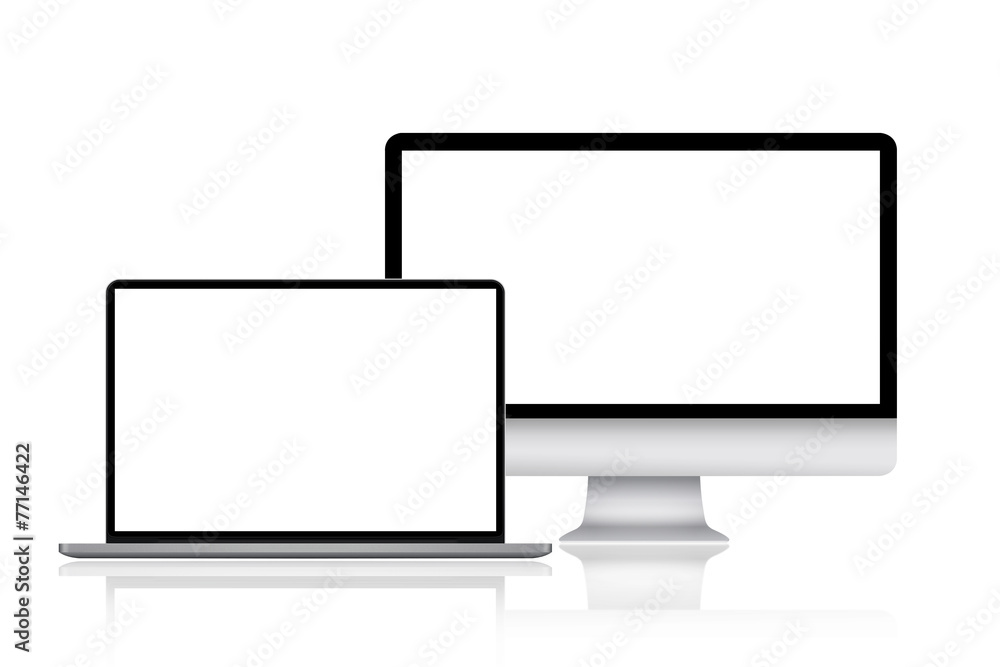 Laptop and computer monitor Laptop and computer monitor