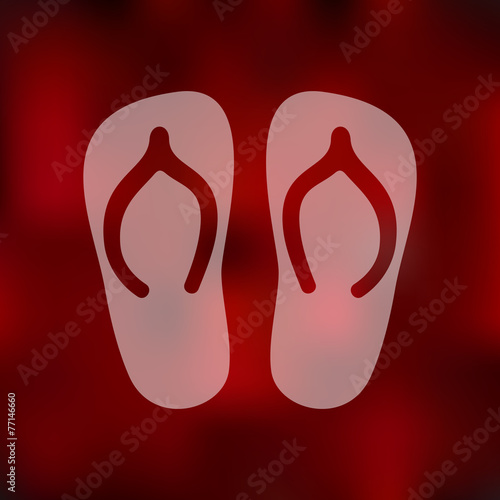 slippers icon on blurred background