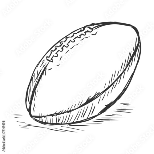 Vector Single Sketch American Football Ball
