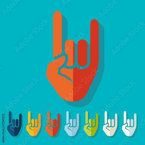 Flat design: rock hand gesture