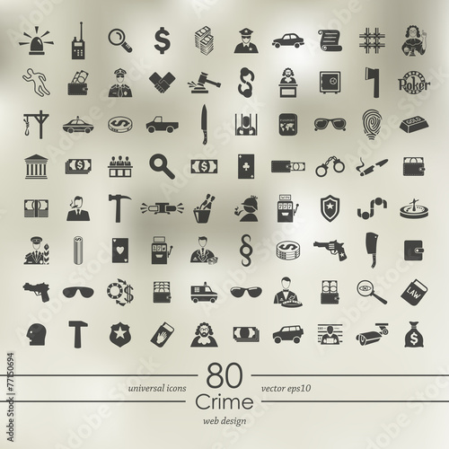 Set of crime icons