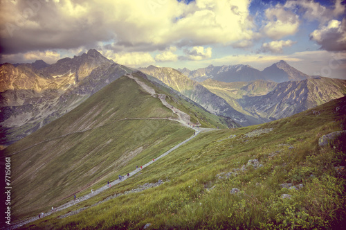 Vintage view of mountains