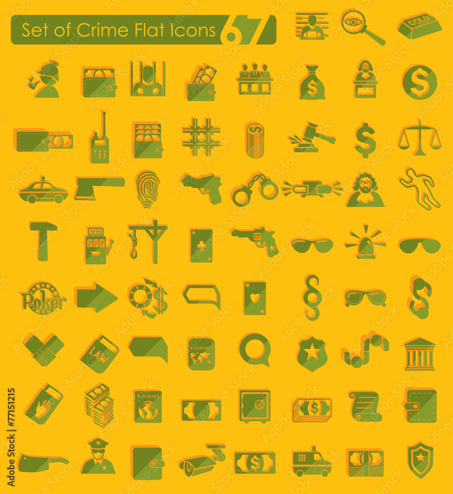 Set of crime icons Set of crime icons