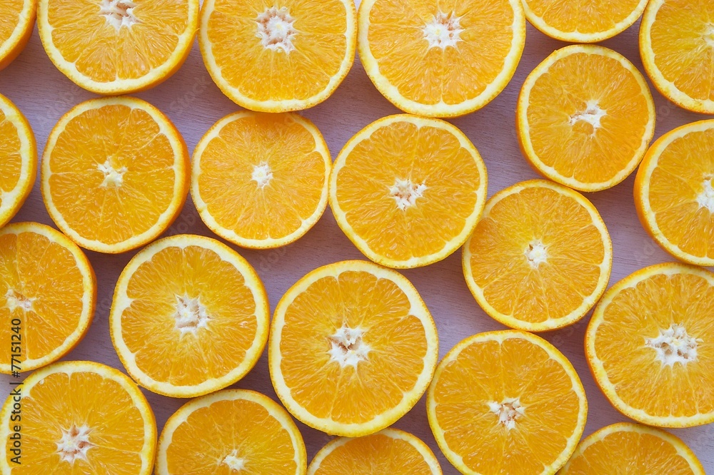 Halves of orange fruit Halves of orange fruit