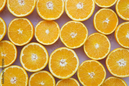 Halves of orange fruit