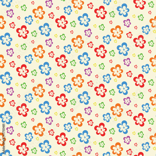 colorful abstract flowers lite seamless pattern