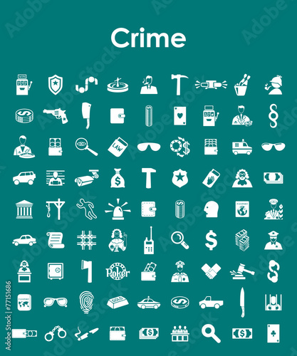 Set of crime simple icons