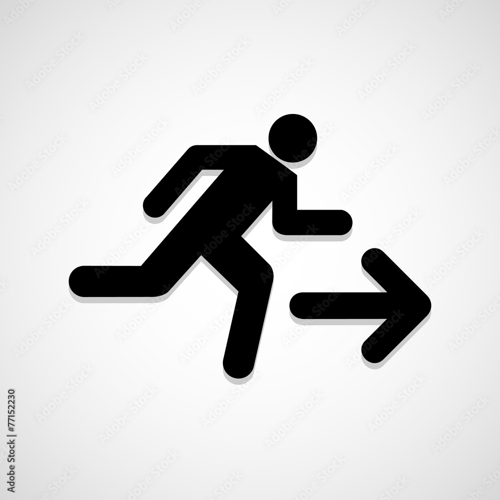Emergency exit signs icon great for any use. Vector EPS10. Emergency exit signs icon great for any use. Vector EPS10.