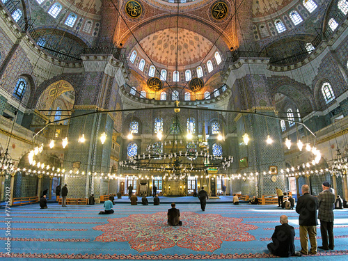 Interior of Yeni Mosque in Istanbul, Turkey