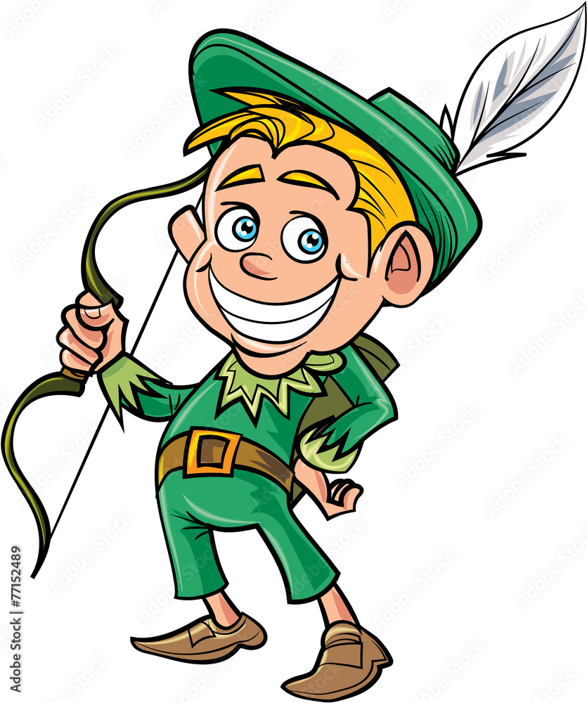 Cartoon Cute Robin Hood Stock Vector 