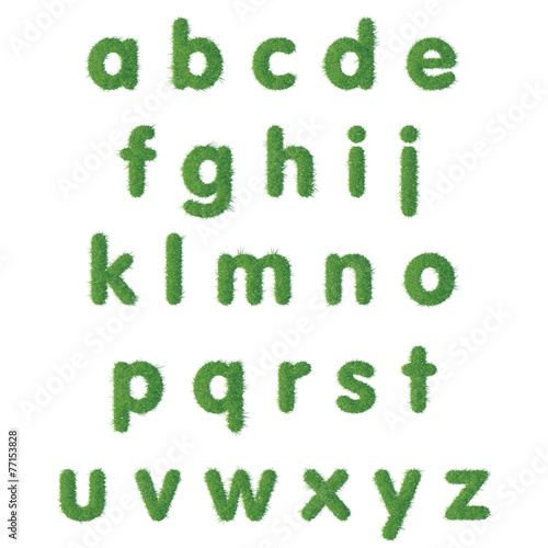 Small letter text of green grass