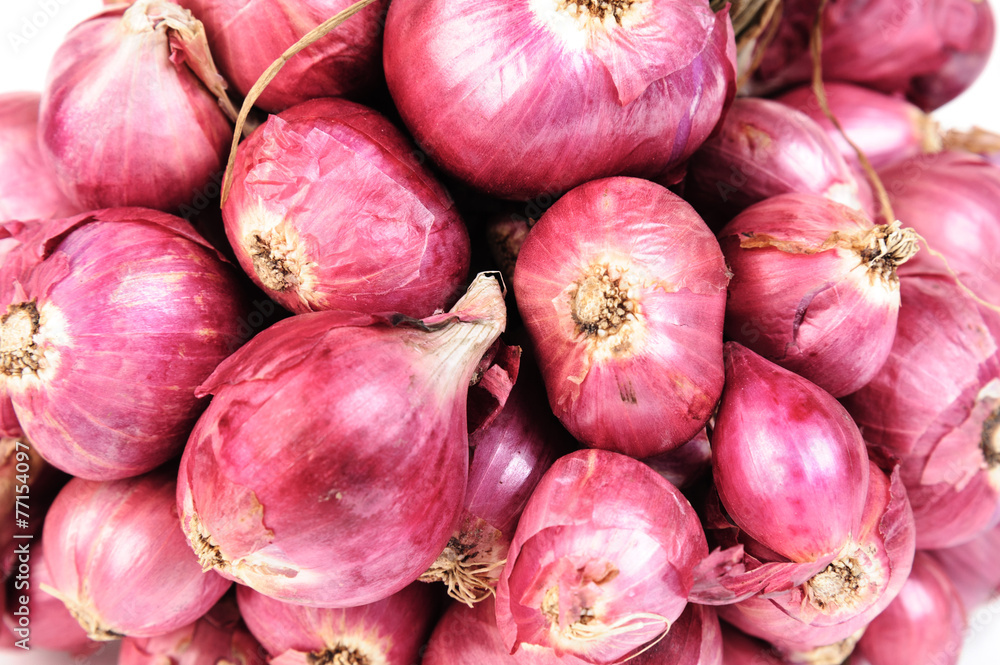 Couple of dry red onion on white background Couple of dry red onion on white background