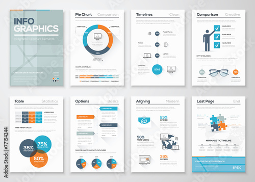 Modern infographics vector concept. Business graphics brochures.