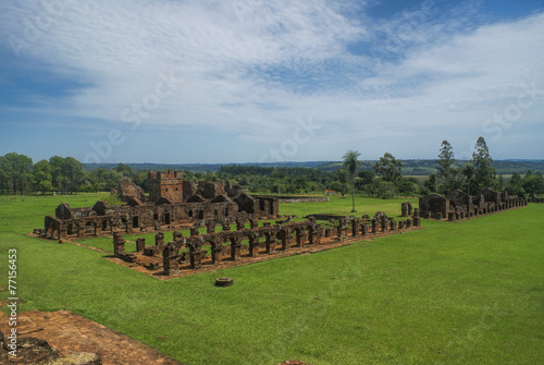 Bild auf Leinwand Encarnacion and jesuit ruins in Paraguay