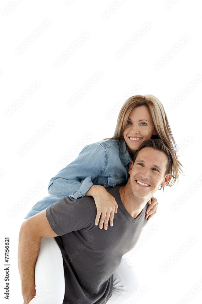 Couple having fun doing piggyback Couple having fun doing piggyback