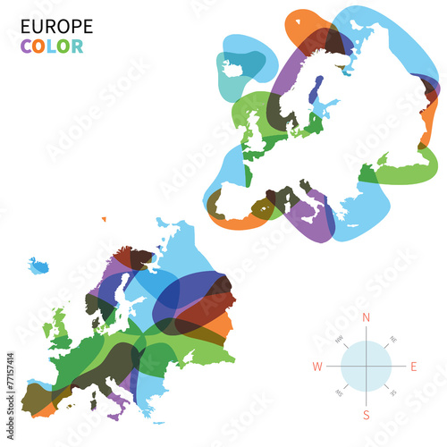 Abstract vector color map of Europe