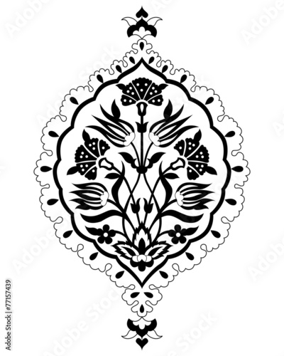 black artistic ottoman seamless pattern series sixty six version