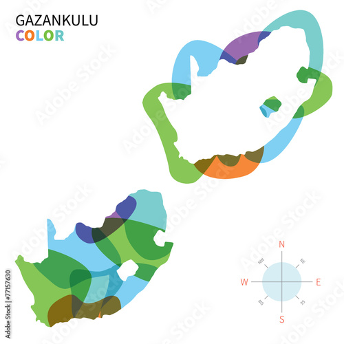 Abstract vector color map of Gazankulu photo