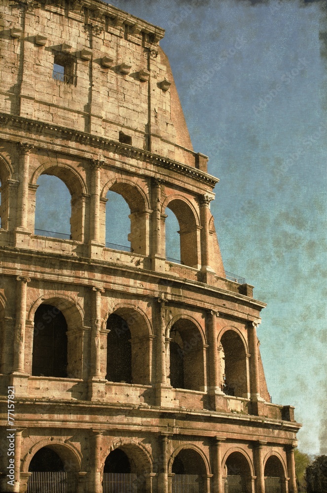 Fototapeta premium Colosseum in Rome, Italy - Vintage