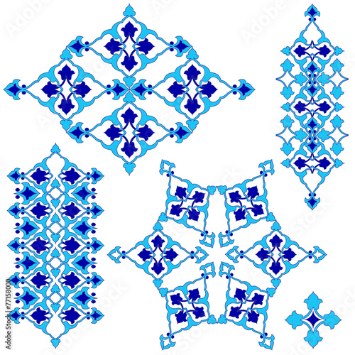 blue artistic ottoman seamless pattern series sixty four