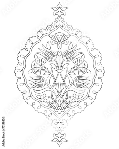 outline artistic ottoman seamless pattern series sixty six