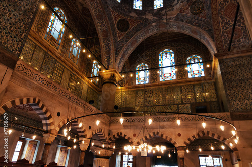 Interior of Blue Mosque in Istanbul, Sultanahmet Mosque