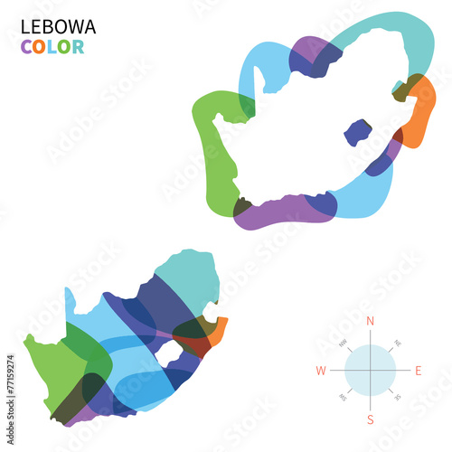 Abstract vector color map of Lebowa photo