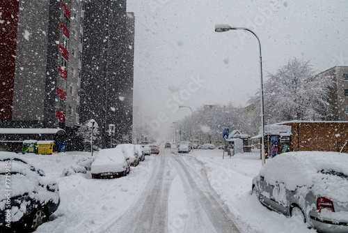Snow calamity in Bratislava Slovakia