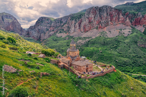 Scenic Novarank monastery in Armenia, famous tourist destination