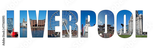 Fotografia, Obraz Image of Liverpool inserted into text