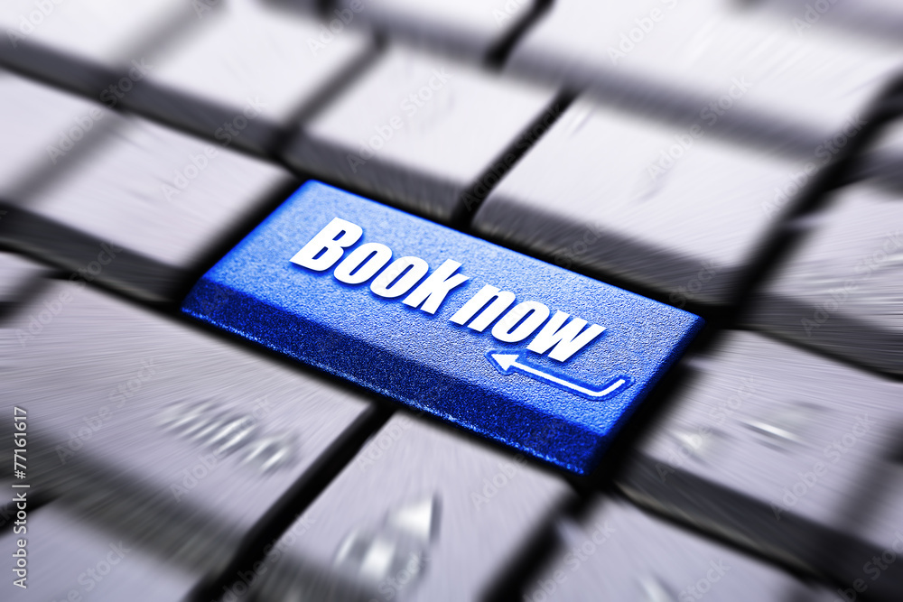 Book now button on the computer keyboard Book now button on the computer keyboard