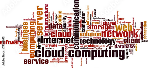 Cloud computing word cloud concept. Vector illustration