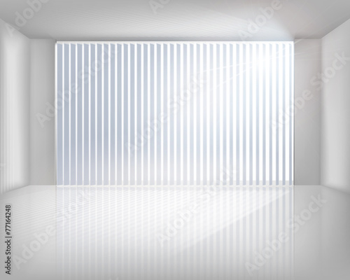 Window with blinds. Vector illustration.