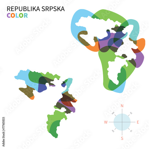Abstract vector color map of Republika Srpska
