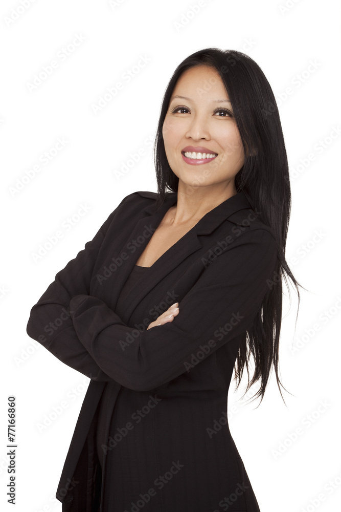 Confident Asian Businesswoman On White Background Confident Asian Businesswoman On White Background