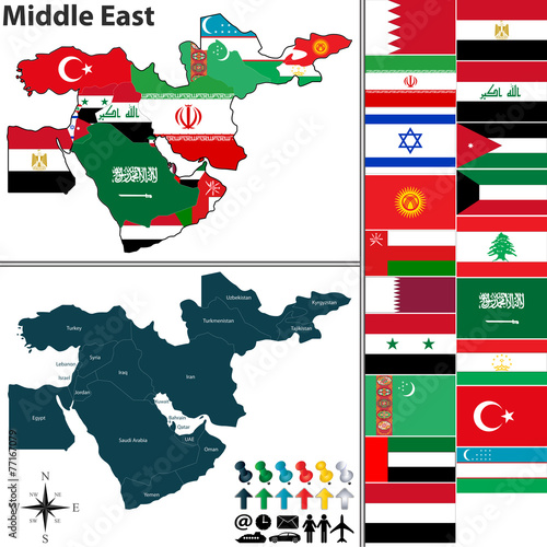 Political map of Middle East