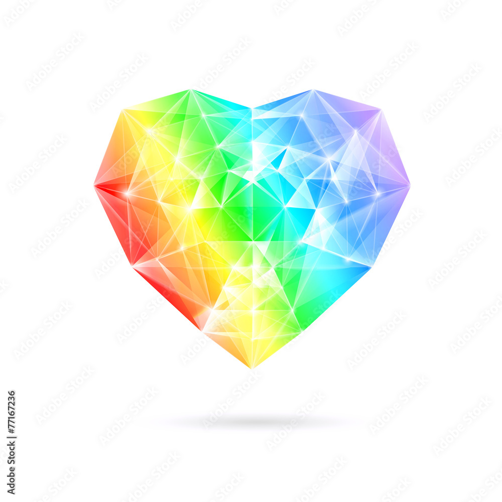 Rainbow stone heart. Rainbow stone heart.
