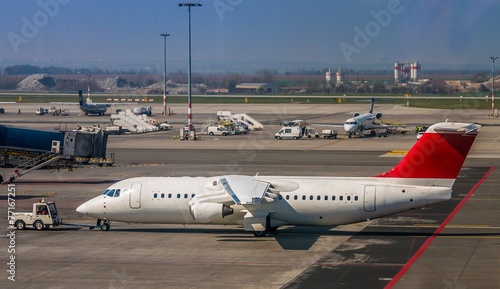 White plane in airport