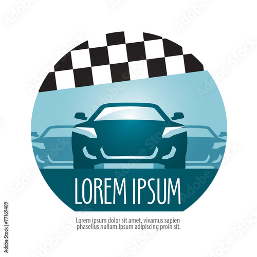 Rally vector logo design template. race or racing car icon.