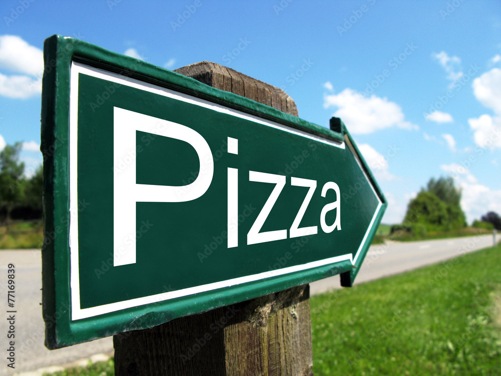 Obraz premium PIZZA road sign