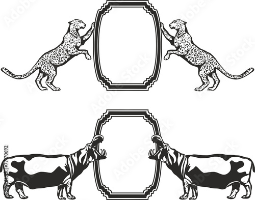 Frame with animals of Africa.