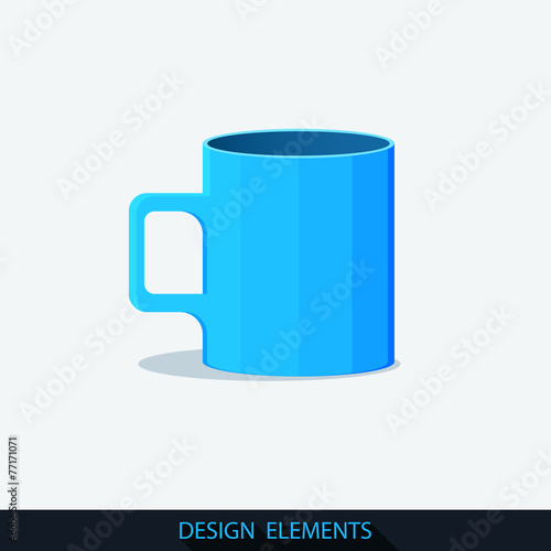 Blue Cup in the flat style.