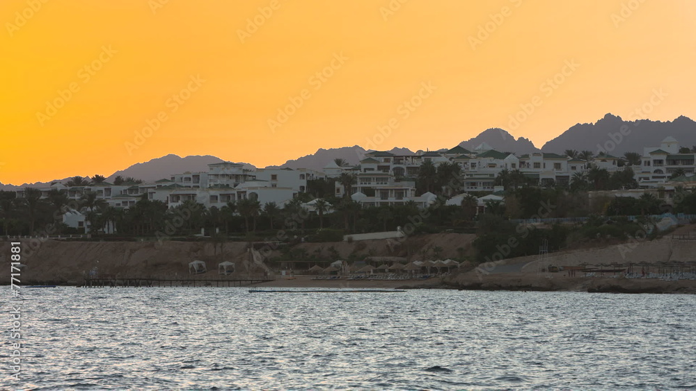beautiful sunset on the red sea