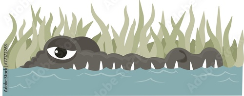Crocodile in reeds